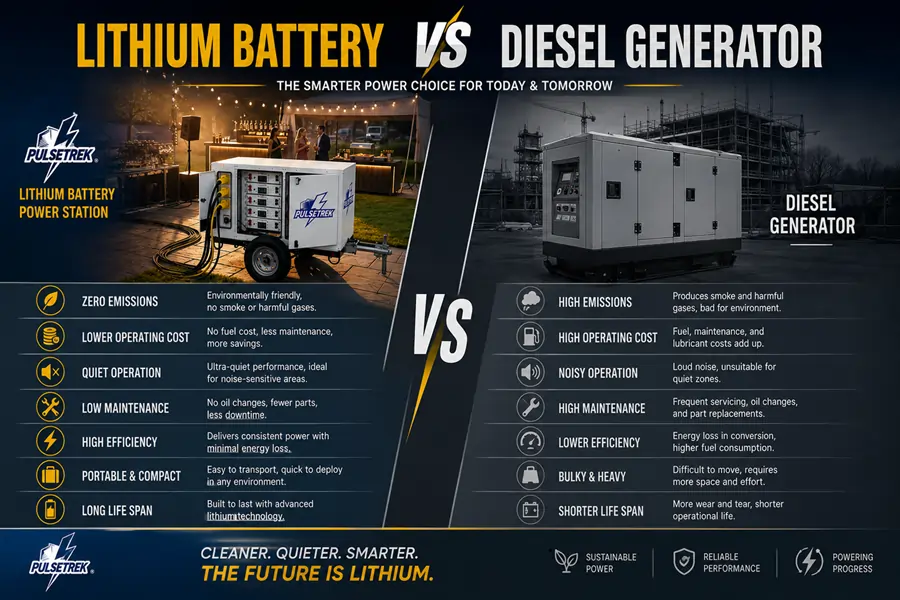 Lithium VS Battery Diesel Generator